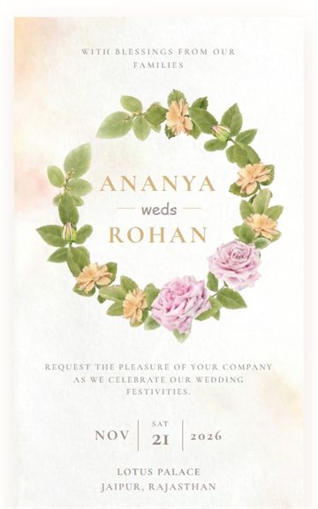 Floral Delight wedding invitation cover preview