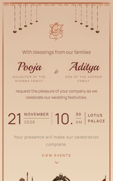 Traditional Barat wedding invitation cover preview
