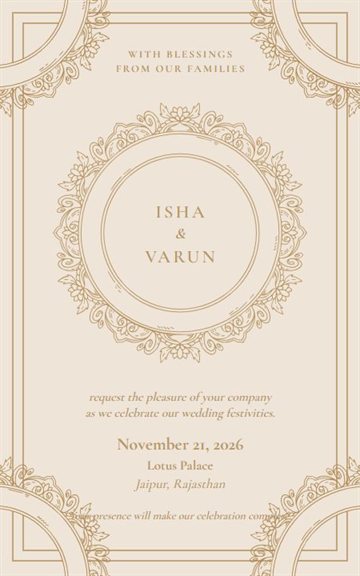 Vintage wedding invitation cover preview